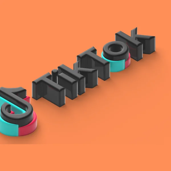 logo aplikacji TikTok na jasno czerwonym tle